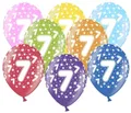 Produktbild: 10 kunterbunte Luftballons 7. Geburtstag Made in EU Metallic 30cm Dekoballons...