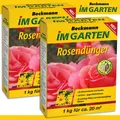 Produktbild: Beckmann 2 x 1 kg Rosendünger Blütensträucher Stauden Rosenbusch