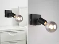 Produktbild: Retro LED Wandstrahler Deckenstrahler Spot mit Schalter 1flammig Schwarz 9x11cm