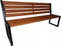 Produktbild: QLS Gartenbank Stahl Sitzbank Parkbank Garten Bank Gartenmöbel Holz Lehne Bologne 9526