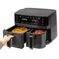 Produktbild: Heißluftfritteuse Doppelkammer 9L 2700W Edelstahl Schwarz XXL