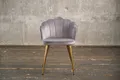 Produktbild: KAWOLA Stuhl SALLY Esszimmerstuhl Velvet silber Fuß gold