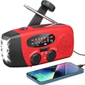 Produktbild: Notfall-Solarradio,Solarbaby Selbstbetriebenes Kurbelradio mit LED-Taschenlampe, SOS-Alarm,AM/FM Wetter Wind Up Radio mit 2000mAh Akku für Notladung von Smartphone,(Rod)