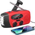 Produktbild: Notfall Solarradio Kurbelradio LED Taschenlampe SOS Alarm AM FM 2000mAh Akku
