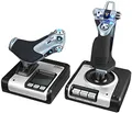 Produktbild: Logitech G Saitek X52 Flight Control System, Schubregler und Stick-Flugsimulationscontroller für Weltraum-Simulationen, LCD-Display, Beleuchtete Tasten, 2x USB-Anschluss, PC - Schwarz/Silber