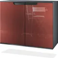 Produktbild: Vladon Kommode Sylt V3, Moderner Küchenschrank mit 2 großen Türen Anthrazit matt / Bordeaux Hochglanz (92,5 x 73.5 x 35)