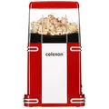Produktbild: celexon CinePop CP250 Retro Popcornmaschine rot-weiß | kleiner Popcorn Maker zum befüllen mit Mais | Heißluft-Zubereitung zunächst fettarm & öl‑frei