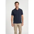 Produktbild: camel active Poloshirt normale Passform, Polokragen, 2-Knopf-Form, mit Logo-Stickerei blau L (50/52)