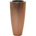 Produktbild: VIVANNO Pflanzkübel Fiberglas CITY Rund, Bronze metallic hochglanz - 37x80 cm - Bronze