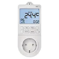 Produktbild: EMOS - 2in1 Steckdosenthermostat und Zeitschaltuhr - Digitaler Raumtemperaturregler und Timer-Steckdose - 230 V, 16 A, 1000 W - für Heizung und Kühlung - weiß