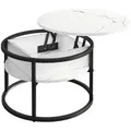 Produktbild: Vicco Couchtisch, Weiß Hochglanz, Holzwerkstoff, Rund, 57x47.5x57 cm, Wohnzimmer, Wohnzimmertische, Couchtische
