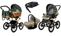 Produktbild: BabyLux Kinderwagen 4in1 mit Autositz für Kleinkinder – Kinderwagen für Neugeborene und Kleinkinder –– Baby Neugeborenen Kinderwagen – ISOFIX Autositzbasis – Max 15kg – Fern Leaf Gold Frame