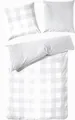 Produktbild: Hahn Haustextilien Perkal Bettwäsche grau karo Größe 155x220 cm