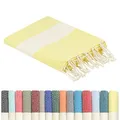 Produktbild: furora Holiday Strandtuch groß 100x200 cm: Baumwolle, leicht lang dünn kompakt - Premium Qualität | Hamamtuch Saunatuch, Fouta Strandhandtuch XXL | Damen & Herren Badetuch Stranddecke Picknickdecke