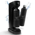 Produktbild: Luckymoose® Infinity Wassersprudler mit 2x 1,25L Edelstahlflaschen - Spart bis zu 25% CO2 dank Stopp-Automatik - Wasser Sprudler