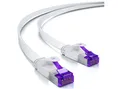 Produktbild: deleyCON deleyCON 2m RJ45 Patchkabel Flachkabel mit CAT7 Rohkabel U/FTP - Weiß LAN-Kabel