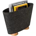 Produktbild: Zeitungsständer pieperconcept Andersen, Anthrazit, Eiche, Holz, Textil, Eiche, massiv, 41x29x14 cm, Ordnen & Aufbewahren, Zeitungsständer