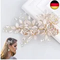 Produktbild: Braut Hochzeit Haarklammer, Kristall Blatt Haarschmuck Haarnadeln, Strass Blume