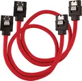 Produktbild: Corsair Premium Sleeved SATA 3 Kabel (6Gbps, 30 cm) Rot