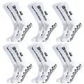 Produktbild: Apricitie 6 Paare Fußball Socken Anti Rutsch Sportsocken 39-46, Weiß