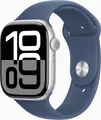 Produktbild: Apple Watch Series 10 GPS 46mm Silver Aluminium Case with Denim Sport Band (MWWM3QF/A)