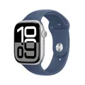 Produktbild: Apple Watch Series 10 Aluminiumgehäuse GPS 46mm Silber (Sportarmband denim) M/L