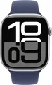 Produktbild: Apple Watch Series 10 GPS, 46mm, Alu, Gr. M/L, denimfarbenes Armba Silber