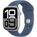 Produktbild: Apple Watch Series 10 Sportarmband M/L 46mm Aluminium GPS Bluetooth silber/denim