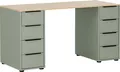 Produktbild: Möbelpartner Schreibtisch Kangaroo | HxBxT 73x140x55,5cm | 8 Schubladen | Pistazie / Eiche