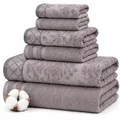 Produktbild: Amrapur Soft 550GSM 100% Combed Cotton DamastJacquardHandtücher mit verzierte...