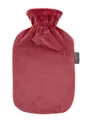 Produktbild: Wärmflasche mit Bezug Flauschbezug Nicki Velour Rot Bettflasche Fashy 6712-42