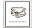 Produktbild: Edelschmiede925 Silberring Silberring 925 rhod. m Zirkonia Doppelschiene #51