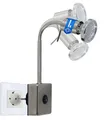 Produktbild: Trango 1er Pack 2607 LED Steckerleuchte *SKY* Nachtlicht in Edelstahl-Look inkl. 1x 3000K warmweiß LED Leuchtmittel & ON/OFF Schalter Wandlampe Küchen Steckerlampe