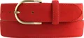 Produktbild: BELTINGER Damen-Gürtel aus Veloursleder 3,5 cm | Velour-Ledergürtel für Damen 35mm | Wildleder-Gürtel mit runder, goldener Gürtelschließe | Rot 85cm