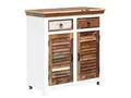 Produktbild: Woodkings® Kommode Perth weiß, 2türig, recyceltes Massivholz antik, Sideboard, Design Hochkommode 2 Schubladen, Holzmöbel