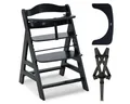 Produktbild: Hauck Tischsitz Alpha Plus - Black, Mitwachsender Holz Babystuhl Kinderhochstuhl mit Gurt FSC zertifiziert