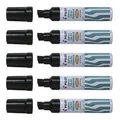 Produktbild: Pilot SCA-6600 Permanentmarker, Metallkörper, abgeschrägte Spitze, extrabreit, Schwarz, 5 Stück