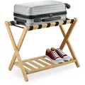 Produktbild: Relaxdays Kofferständer, klappbar, Bambus, HBT: 56 x 68,5 x 41,5 cm, Gepäckständer mit Ablage, Kofferablage Hotel, natur