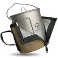 Produktbild: Bestargot 750ml Titan Becher & Tasse, Ultraleichtes Camping Topf Geschirr Set, Faltbarer Outdoor-Topf mit Isolierbeutel für Trekking, Wandern, Solo-Camping & Bushcraft