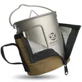 Produktbild: 750ml Titan Becher  Tasse, Ultraleichtes Camping Topf Geschirr Set, Faltbarer...