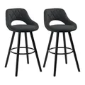 Produktbild: WOLTU Barhocker 2er Set, Barstuhl Küchenhocker Thekenhocker, Hocker mit Rückenlehne Fußstütze, aus Holz Stoffbezug, für Bar Küche Theke Restaurant Café, Anthrazit, BH291an-2