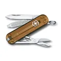 Produktbild: Victorinox Schweizer Taschenmesser, Klein, Classic SD, Multitool, Swiss Army Knife, Geschenk, 7 Funktionen, Klinge, Nagelfeile, Braun Transparent