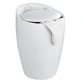 Produktbild: WENKO Badhocker Mod. Candy Weiß, Hocker mit Stauraum für das Badezimmer und Wohnzimmer, integrierter Wäschesammler, ABS-Kunststoff, BPA-frei, Fassungsvermögen 20 L, Ø 36 x 50,5 cm