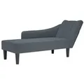 Produktbild: vidaXL Chaiselongue mit Rechter Armlehne Dunkelgrau Samt
