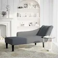 Produktbild: vidaXL Chaiselongue mit Rechter Armlehne Dunkelgrau Samt