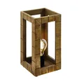 Produktbild: Tischlampe Nachttischlampe Stahl, Holz in schwarz, braun E27 Fassung