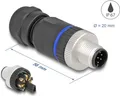 Produktbild: Delock M12 Steckverbinder A-kodiert 8 Pin Stecker zur Montage mit Schraubanschluss (60535)