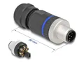 Produktbild: Delock Netzanschluss - 8-polig M12-A (M) - 30 V