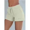 Produktbild: Relaxshorts BENCH. LOUNGEWEAR, Damen, Gr. 32/34, N-Gr, grün (pistazie), angeraute Sweatware, Obermaterial: 95% Baumwolle, 5% Elasthan, unifarben, bequem kurz, Hosen, mit aufgesetzten Taschen, Loungeanzug