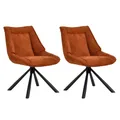 Produktbild: Duhome Esszimmerstuhl 2er Set Küchenstuhl 180° drehbar Stuhl aus Chenille-Stoff und Metallgestell Loungestuhl mit Rückstellfunktion, Orange